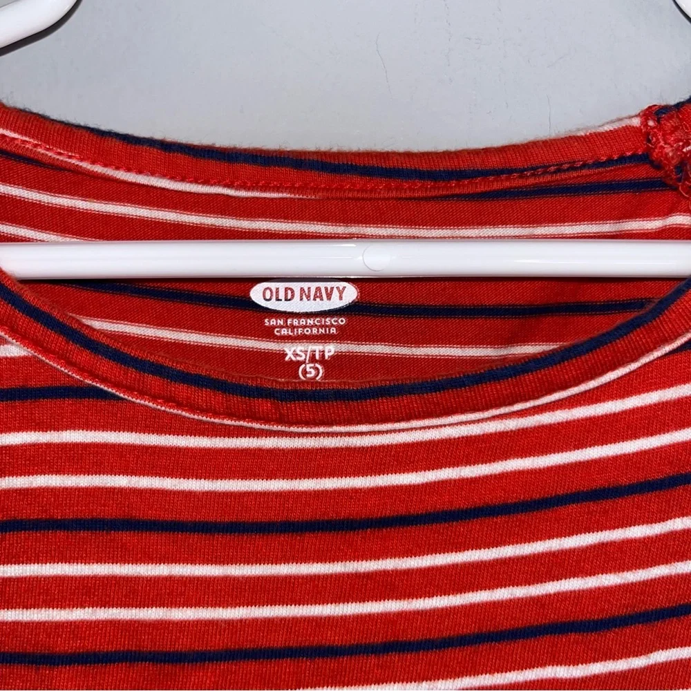 Old Navy Orange and White Striped Kids Dress XS 5